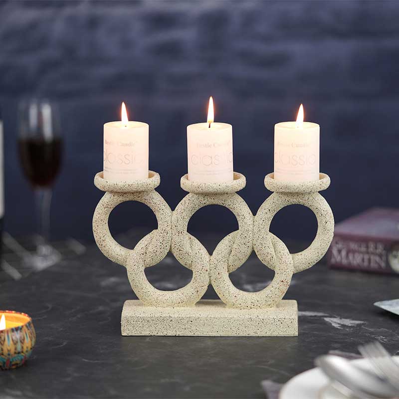 Five-Ring 3 Slot Resin Candlestick Color:Default 2