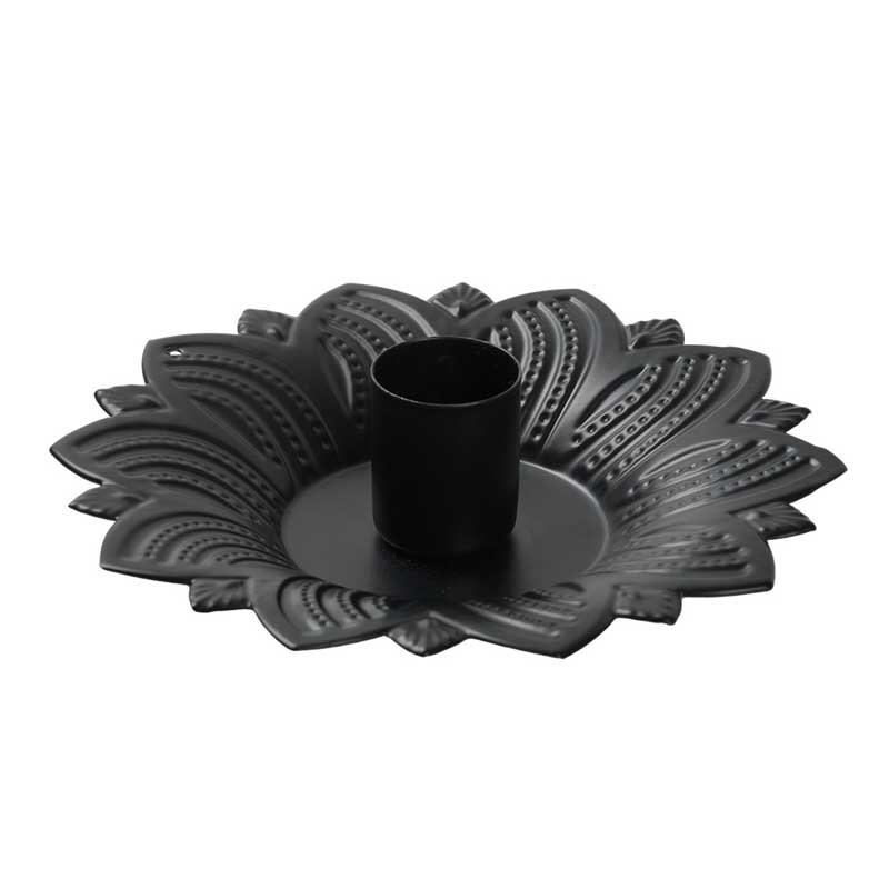 Vintage Sunflower Iron Candlestick Holder