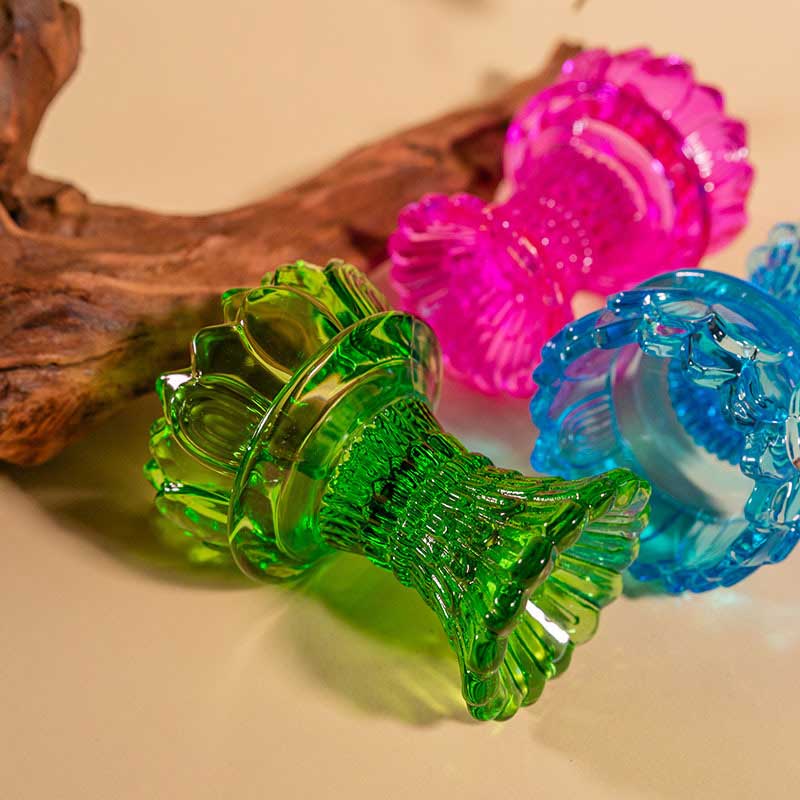 Glass Tall Stem Lotus Candle Holder Color:Orange 1