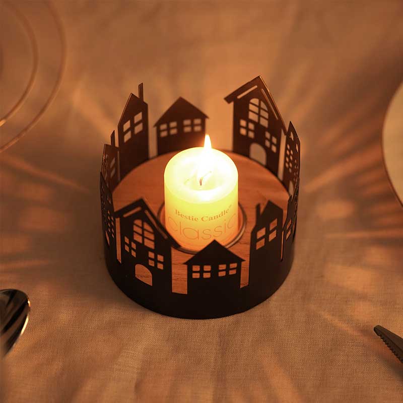 Black Iron Cityscape Silhouette Candlestick Series Style:Style1 2