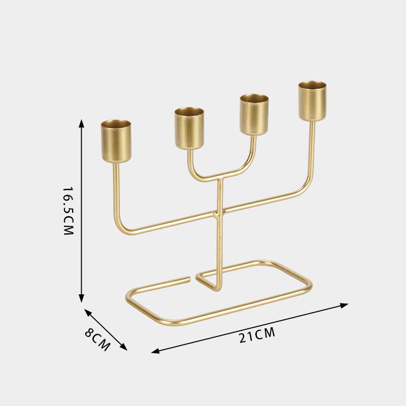 Gold Minimalist Four-Light  Iron Art Candlestick Color:Golden 1