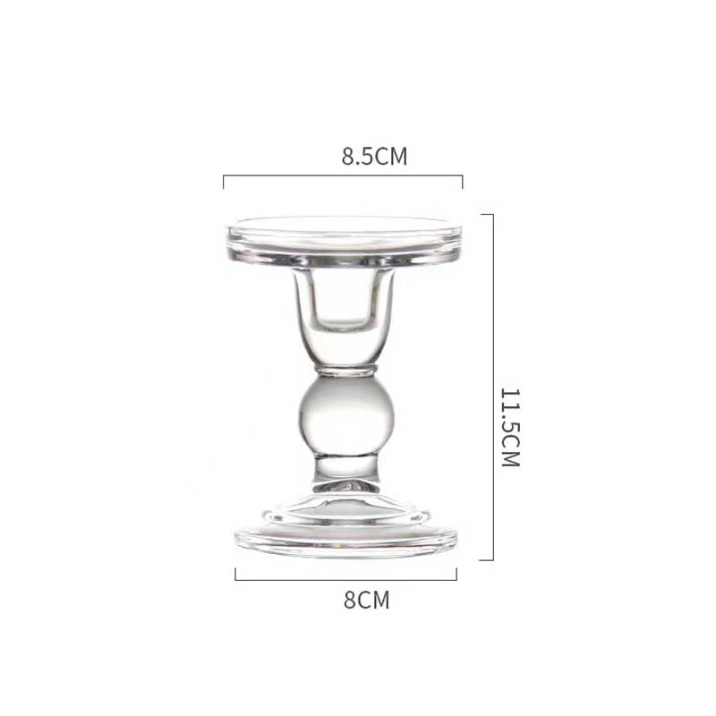 Minimalist Transparent Glass Candle Holder Set 8*8.5*11.5cm