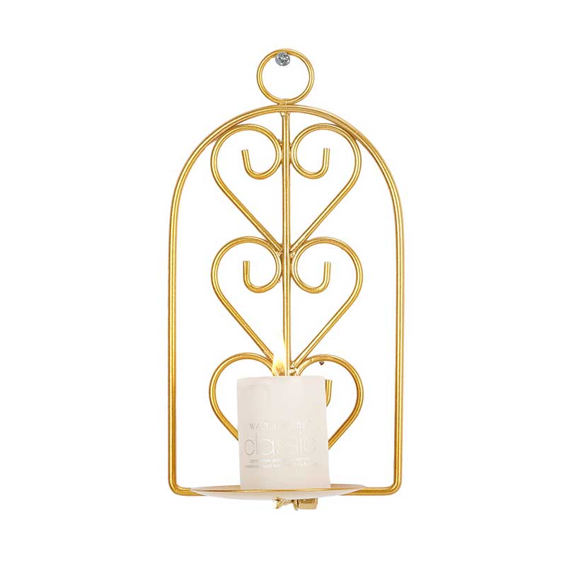 Vintage Wrought Iron Heart-Shaped Wall Sconce Color:Golden 1