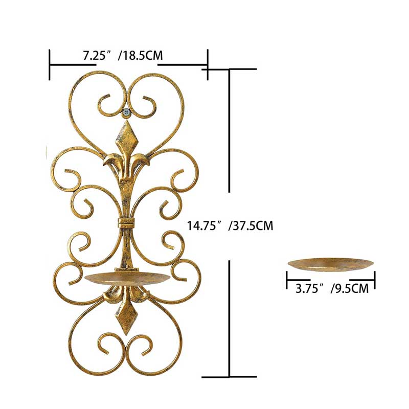 Gold Scrollwork Wall Sconce Color:Copper 3