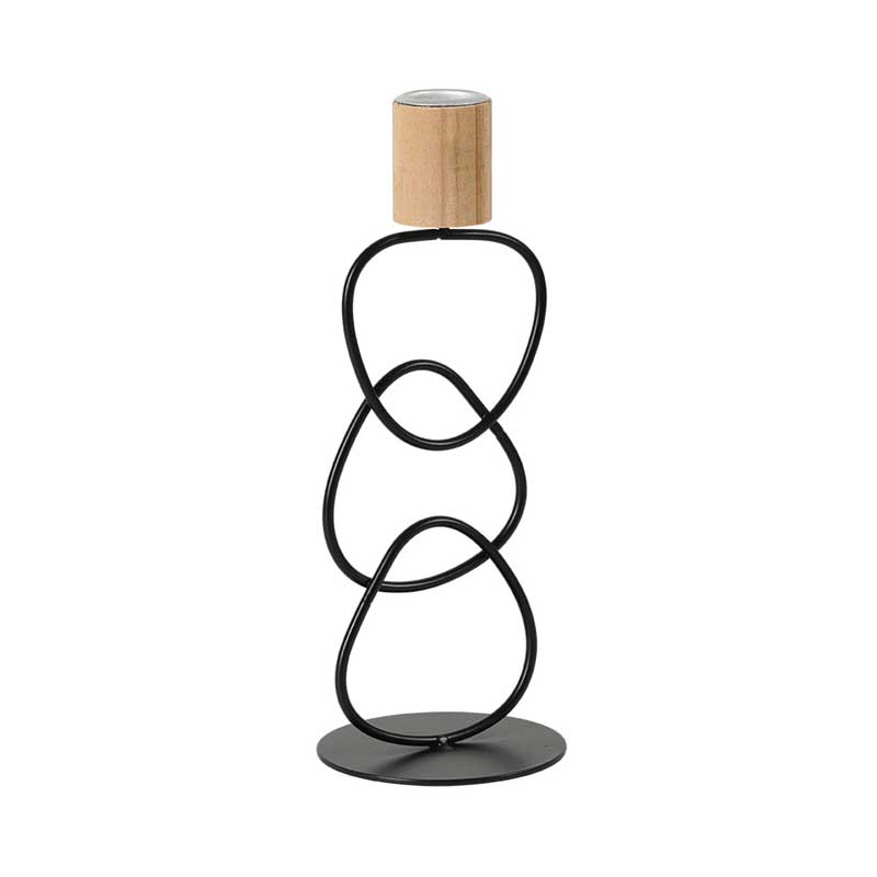 Creative Iron & Wood Candlestick Series - Minimalist Tabletop Decor Color:3 Ring