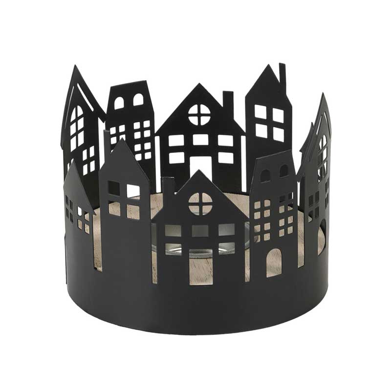 Black Iron Cityscape Silhouette Candlestick Series Style1