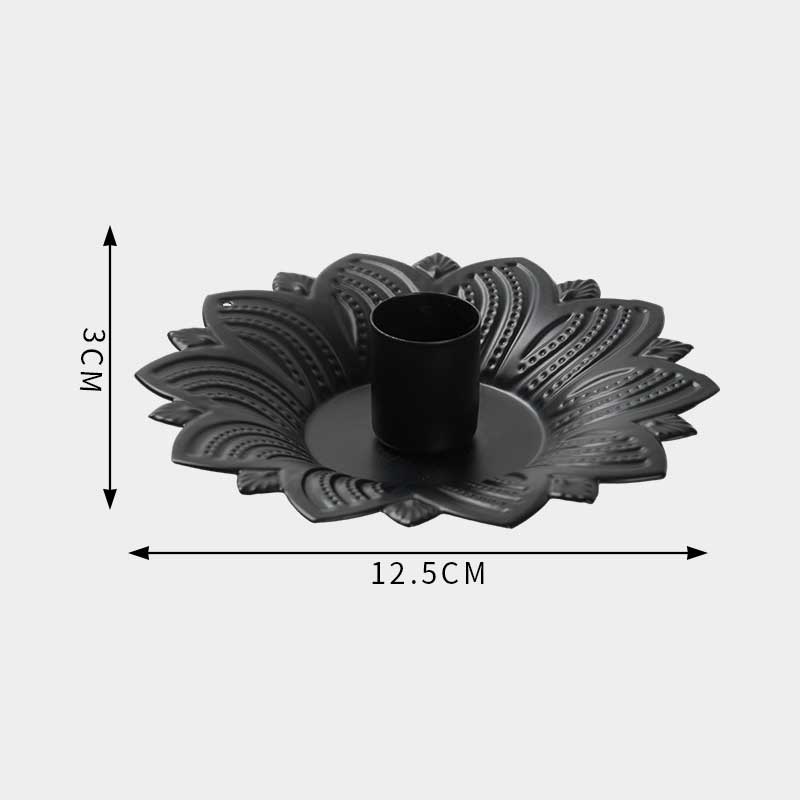 Vintage Sunflower Iron Candlestick Holder Color:Black 1