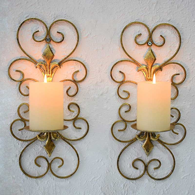 Gold Scrollwork Wall Sconce Color:Copper 2