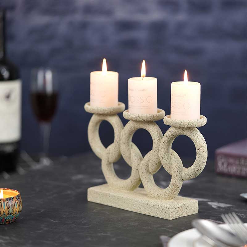 Five-Ring 3 Slot Resin Candlestick Color:Default 3