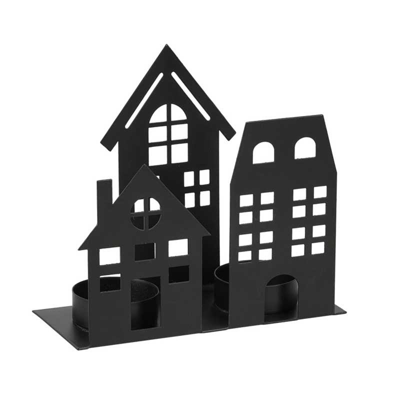 Black Iron Cityscape Silhouette Candlestick Series Style2