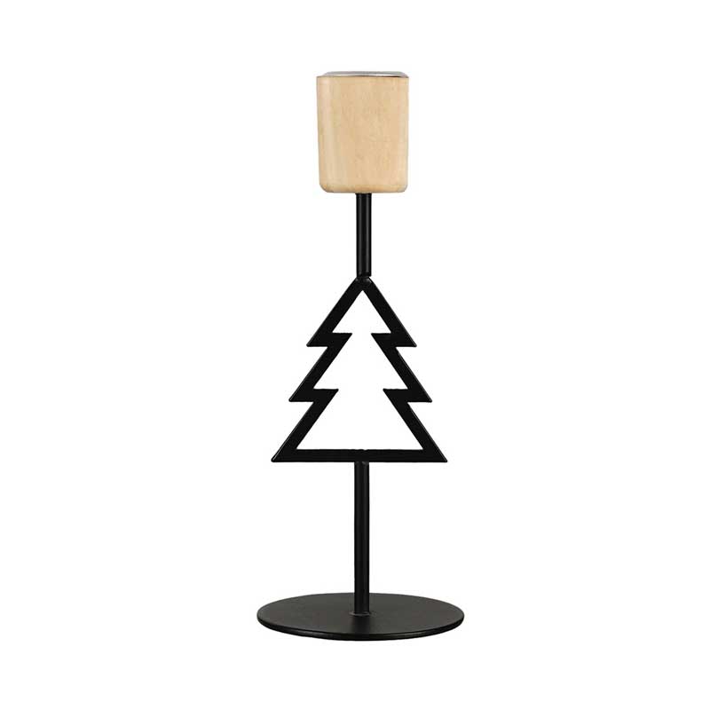Creative Iron & Wood Candlestick Series - Minimalist Tabletop Decor christmas tree 1
