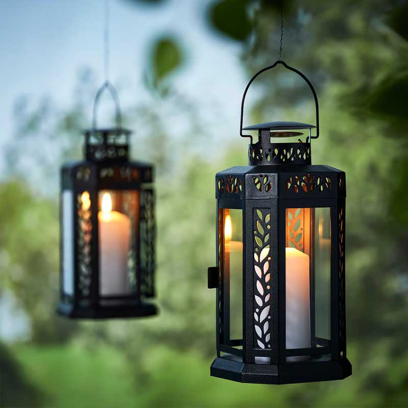 Classic Black Iron Candle Lantern / Floor Lantern Color:Black 3