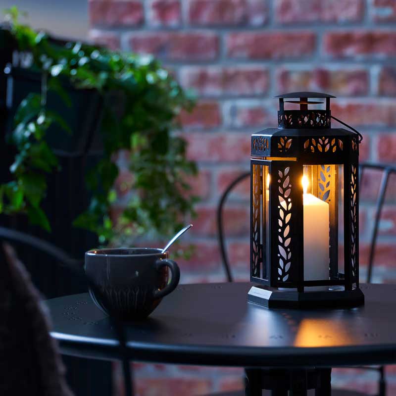 Classic Black Iron Candle Lantern / Floor Lantern Color:Black 1