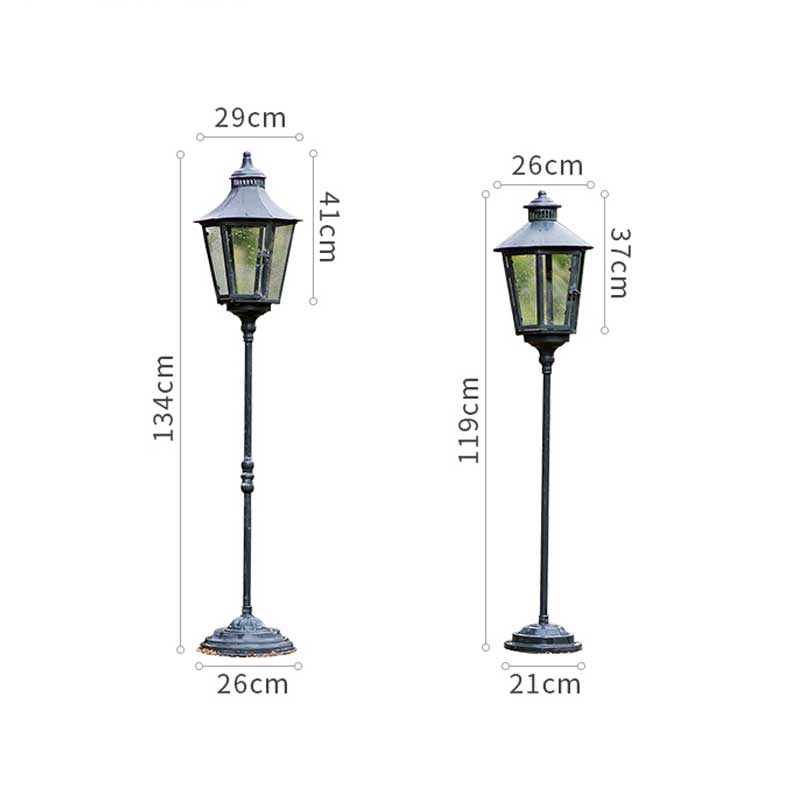 Vintage Iron Outdoor Floor Candle Holder for Garden Patio Decor Color:Black 2