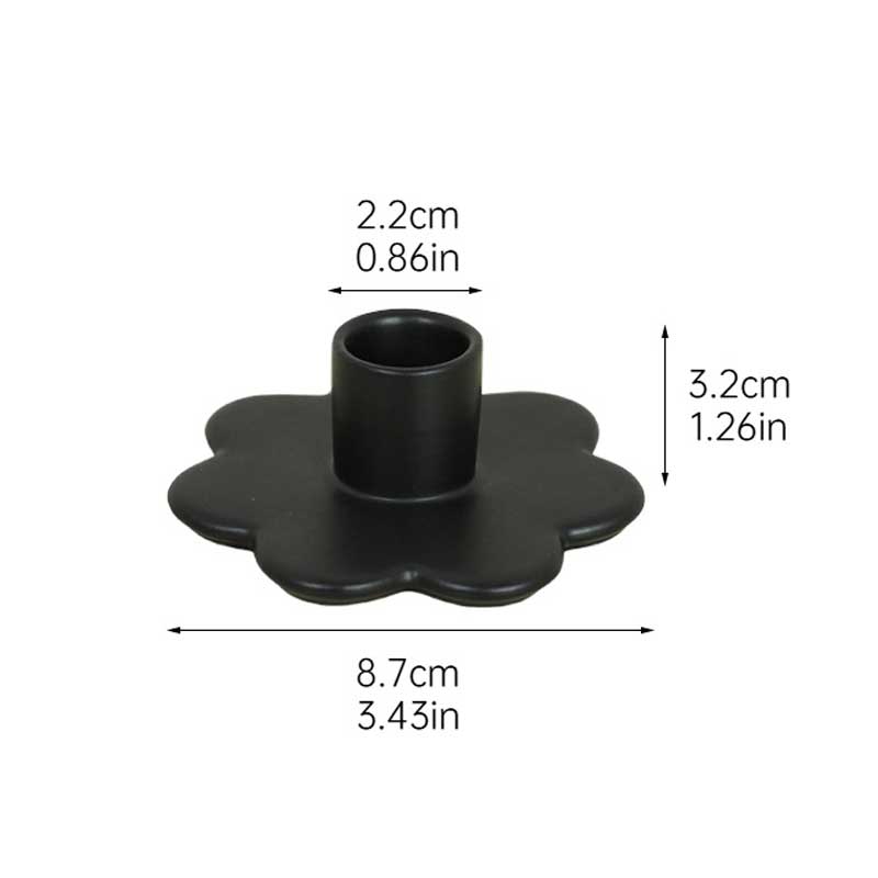 Daisy-Shaped Creative Ceramic Candle Holder Black