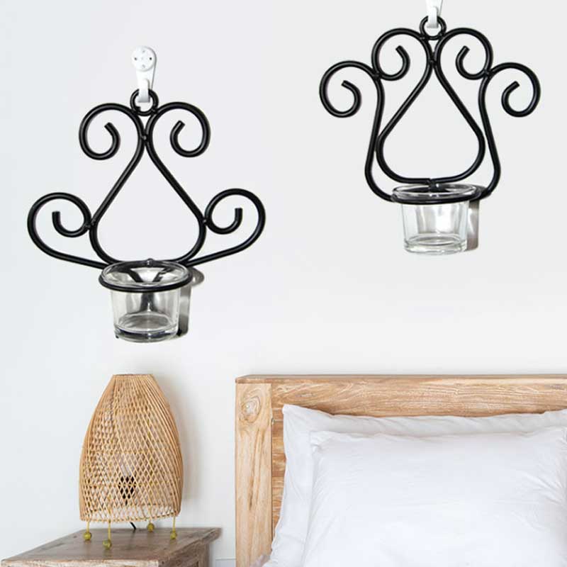 Vintage Wrought Iron Wall Sconce for Tea Lights Style:Style1 2