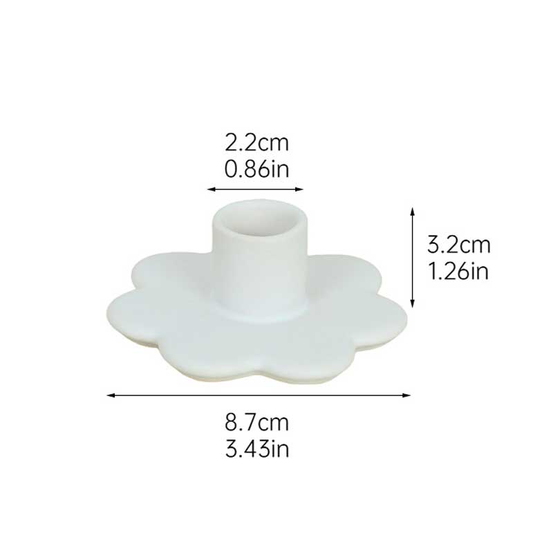 Daisy-Shaped Creative Ceramic Candle Holder White