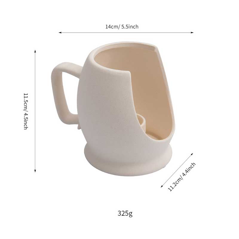 Handmade-Style Cutout Ceramic Mug Candle Holder White