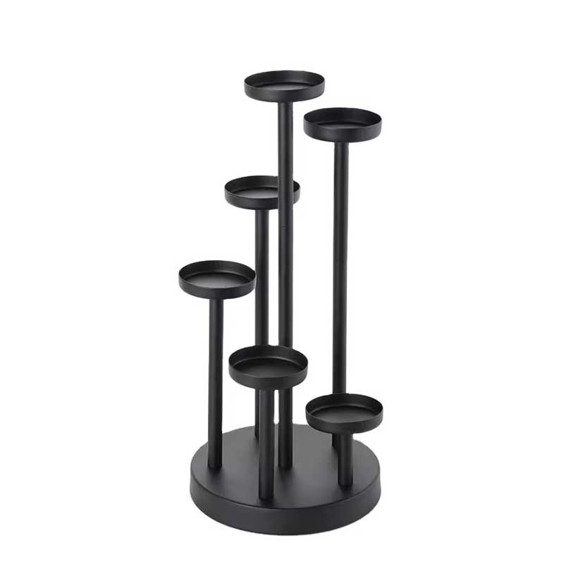 Modern Geometric Wrought Iron 6 Tiered Candle Holder