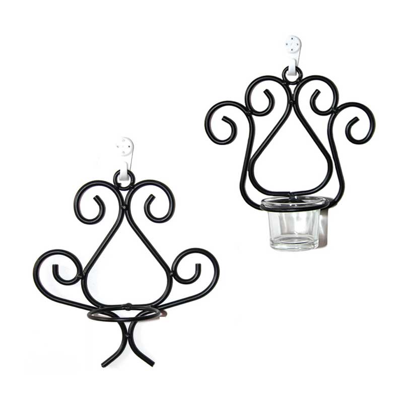 Vintage Wrought Iron Wall Sconce for Tea Lights