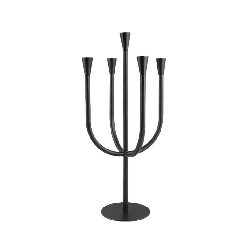 European Vintage 5-Arm Metal Candelabra