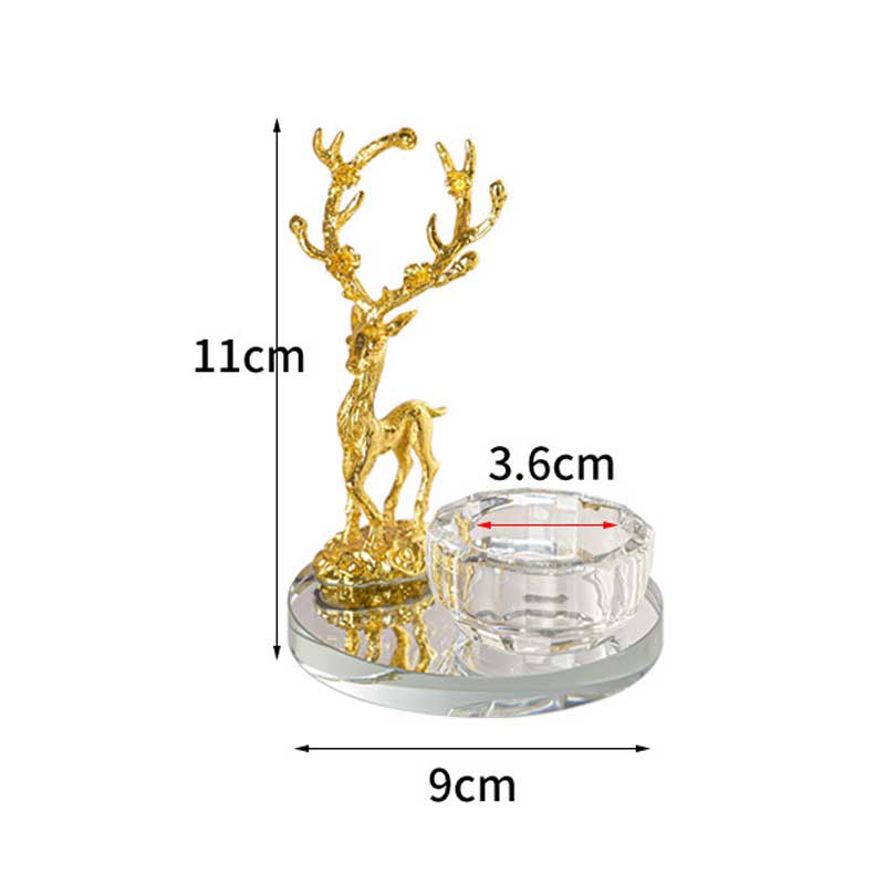 Elegant Golden Deer Candlestick Holder Style:Style2