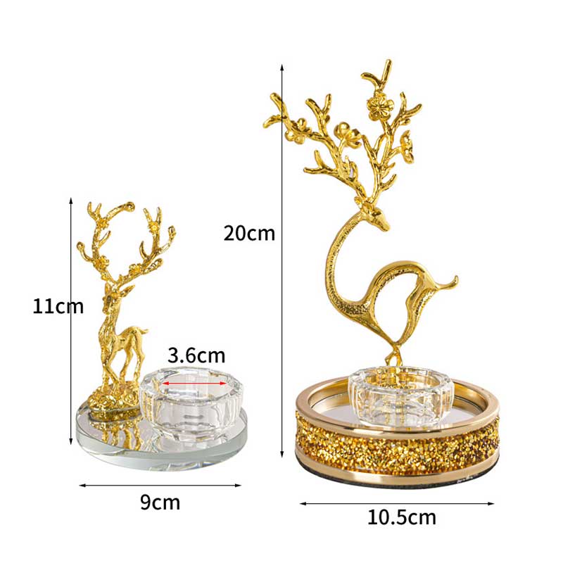 Elegant Golden Deer Candlestick Holder Style:Style1 4