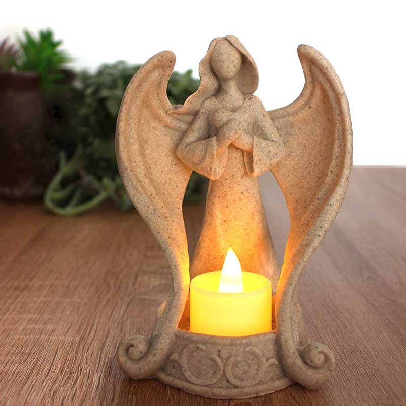 Faux Stone Angel Resin Candlestick Holder Color:Angel 3