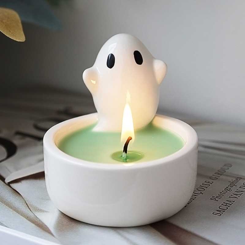 Creative Ceramic Animal & Character Candle Holders (6 Styles Available) Color:Ghost 1