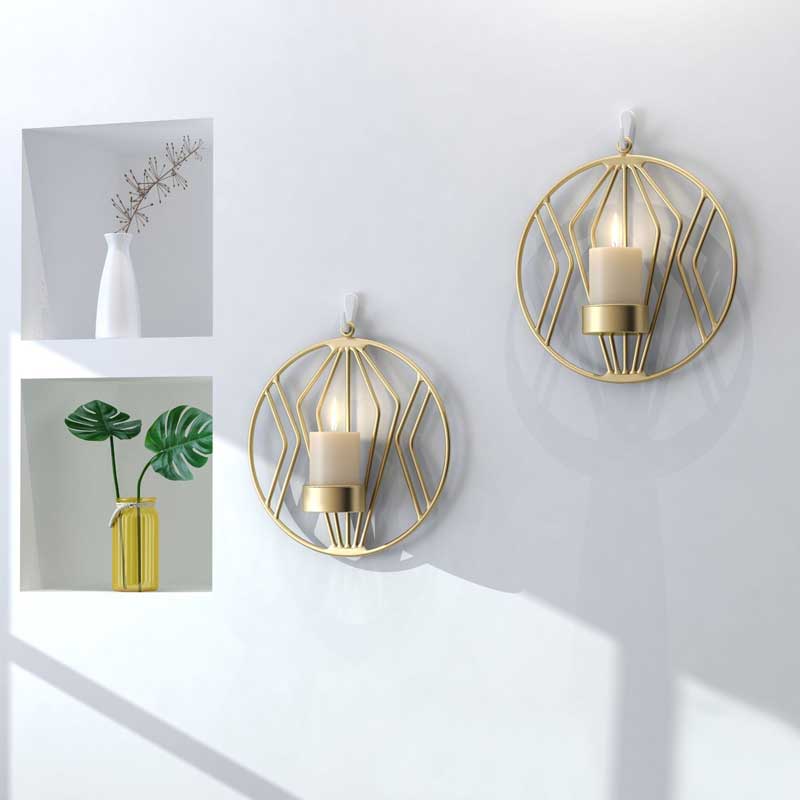 Modern Minimalist Round Geometric Iron Wall Sconce Color:Black;Diameter:18cm 1