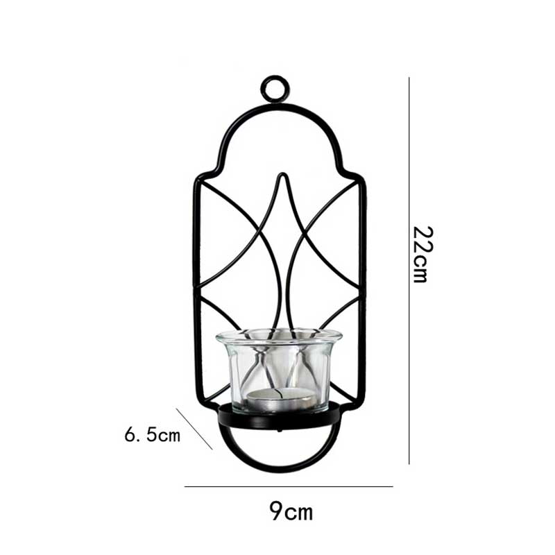 Gold/Black Moroccan Style Wall Sconce Candlestick Color:Black 1