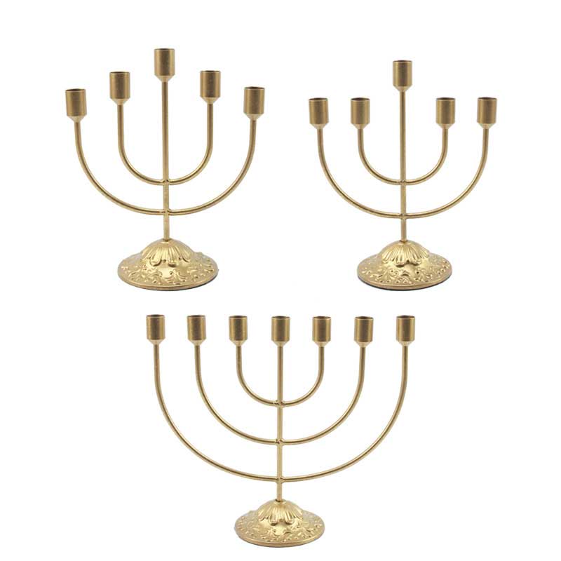 Vintage Iron 5/7-Head Candle Holder | Menorah-Inspired Design