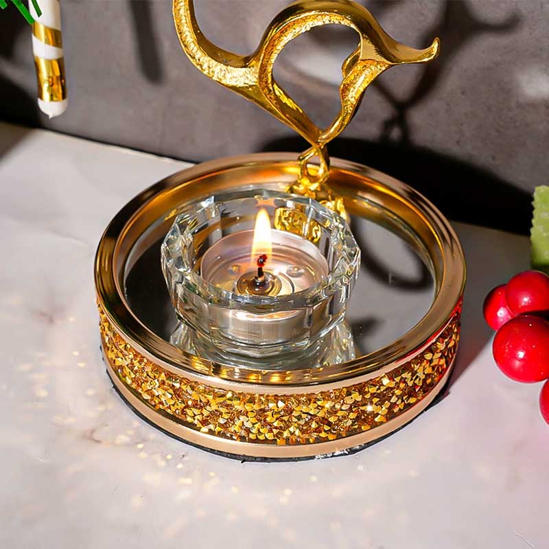Elegant Golden Deer Candlestick Holder Style:Style1 3