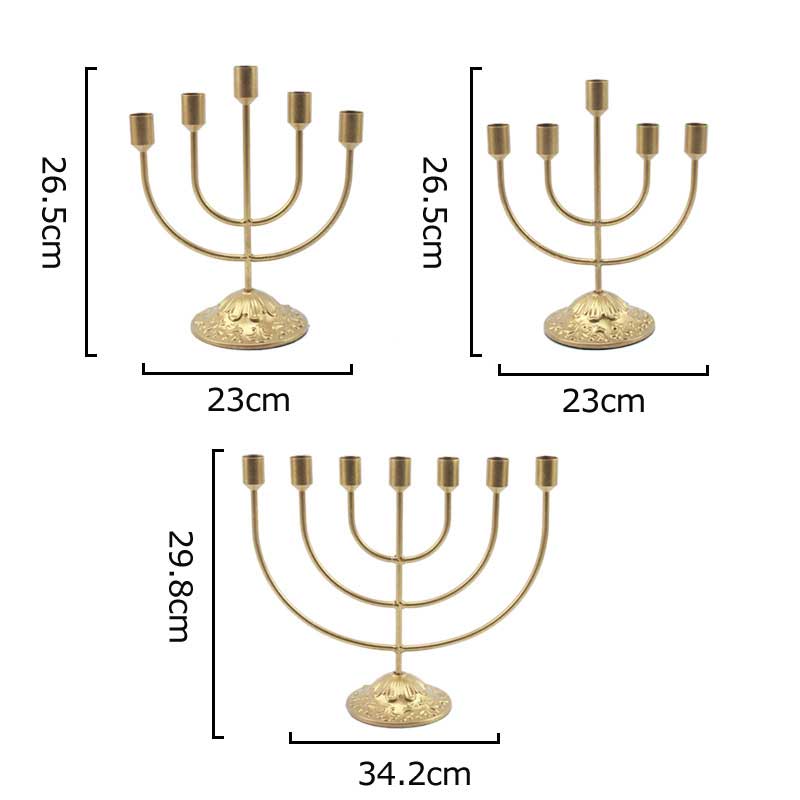 Vintage Iron 5/7-Head Candle Holder ,floral bas-relief carvings Size:23*23*26.5cm,LCK 3