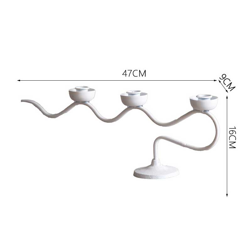 Modern Minimalist Tree Branch Candlestick Holder (3-Head) White