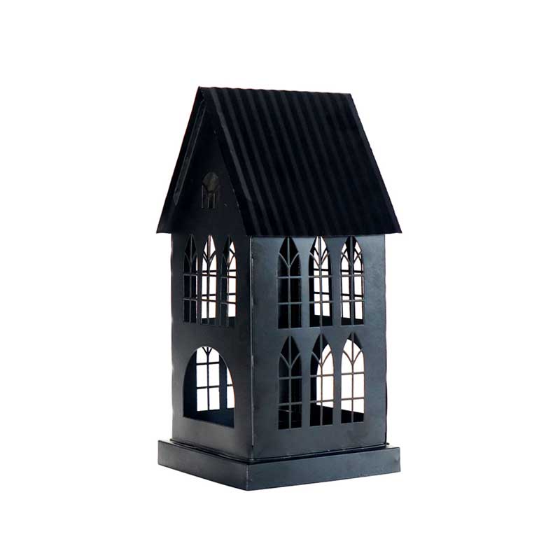 Iron Black Little House Lantern Light