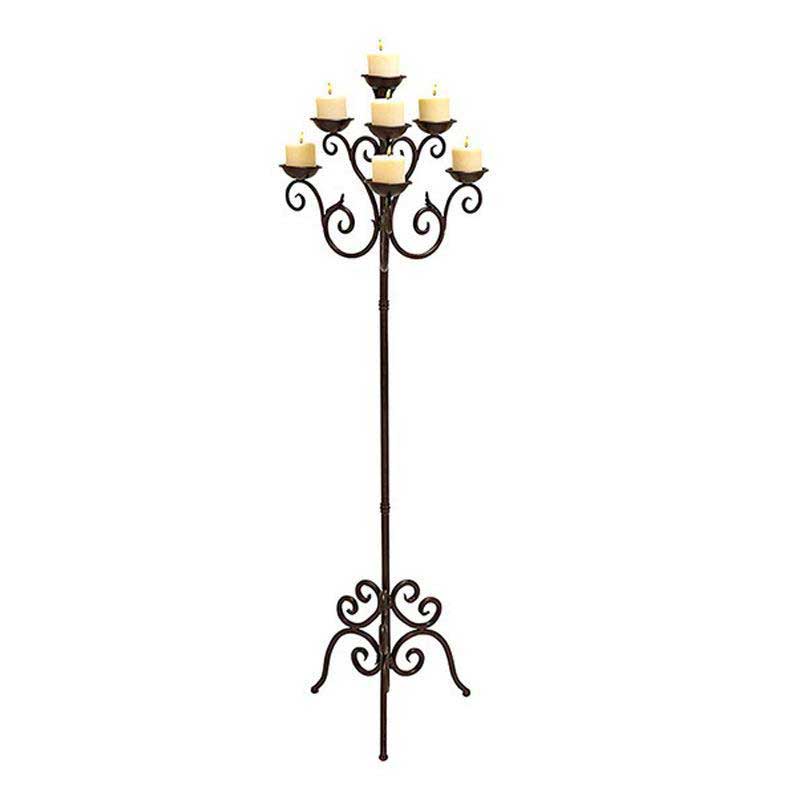 Vintage Wrought Iron Floor Candelabra