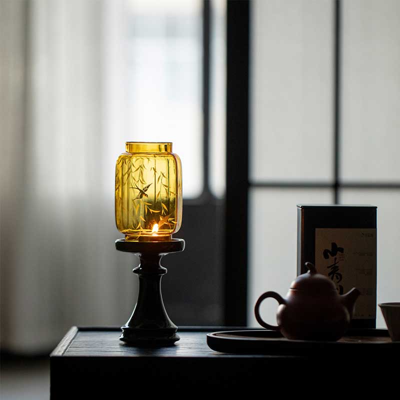 Glass Swallows and Willow Ceramic Candle Holder Color:Swallow 2