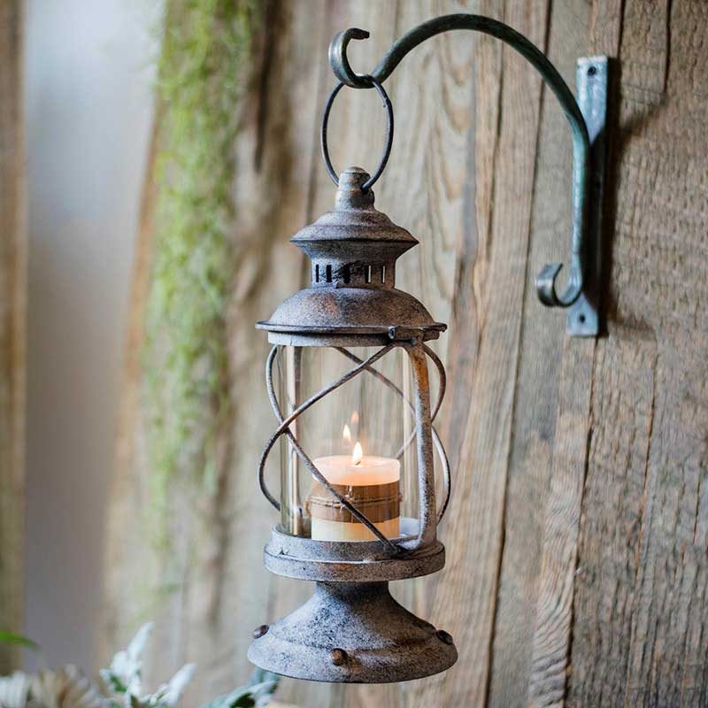 Vintage Distressed Wrought Iron Lantern Candlestick Style:Style1 2