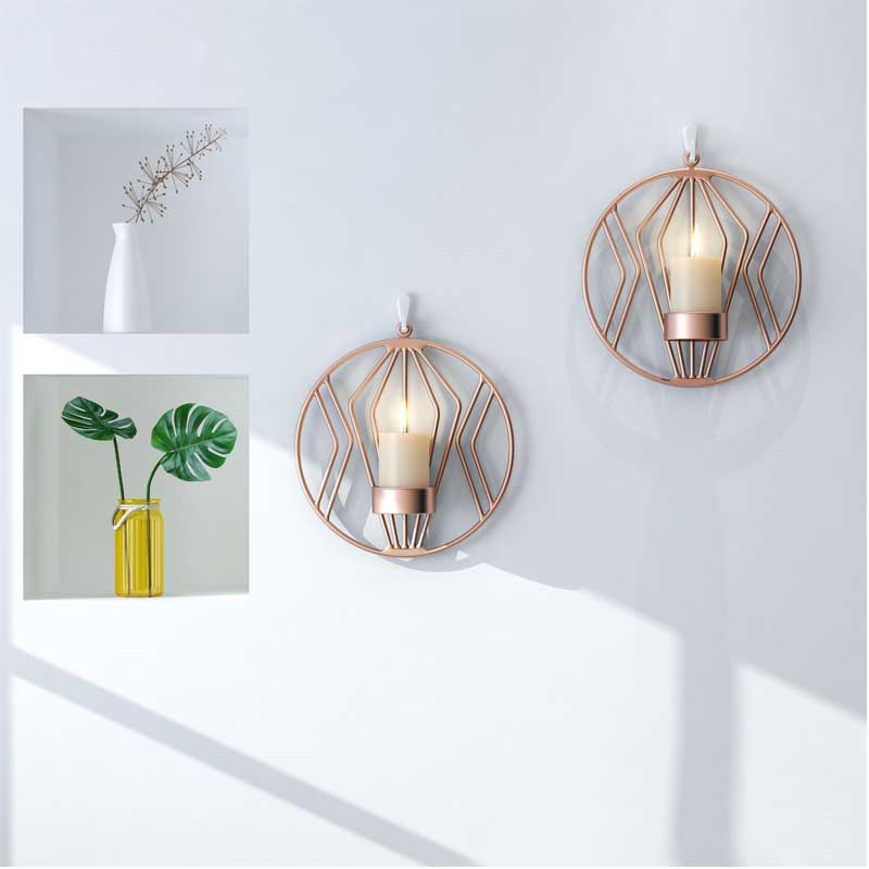 Modern Minimalist Round Geometric Iron Wall Sconce Color:Black;Diameter:18cm 2