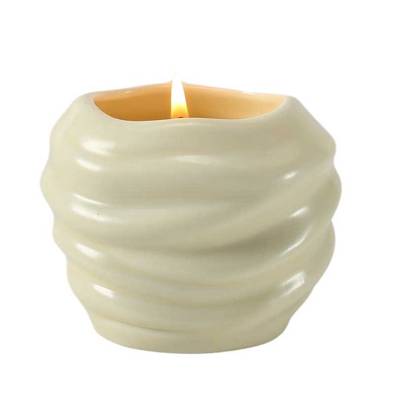 Cream Swirl Ceramic Scented Candle Holder