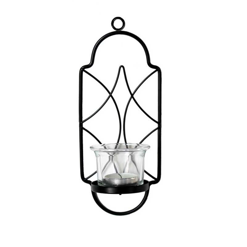 Gold/Black Moroccan Style Wall Sconce Candlestick Black