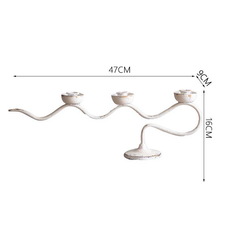 Modern Minimalist Tree Branch Candlestick Holder (3-Head) Antique White