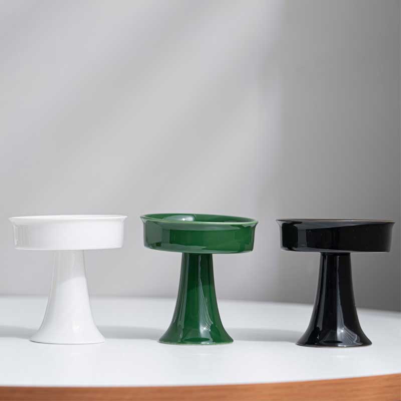 Ceramic Pedestal Candlestick, DIY Scented Candle Vessel Color:Green 3