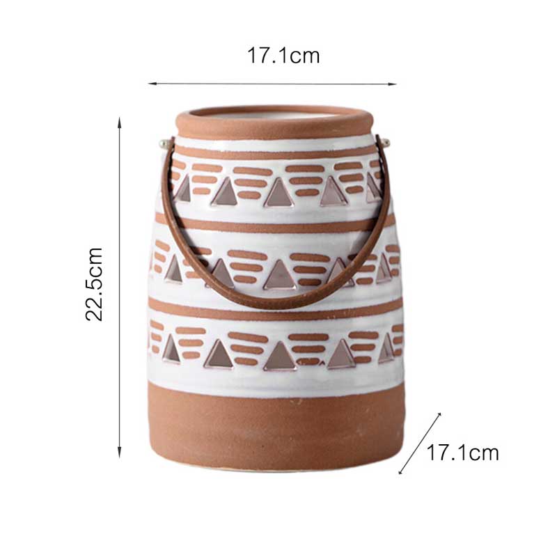 Bohemian Painted Ceramic Candle Lantern Style2