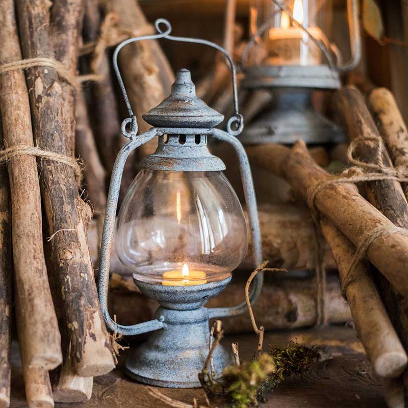 Vintage Distressed Wrought Iron Lantern Candlestick Style:Style1 4