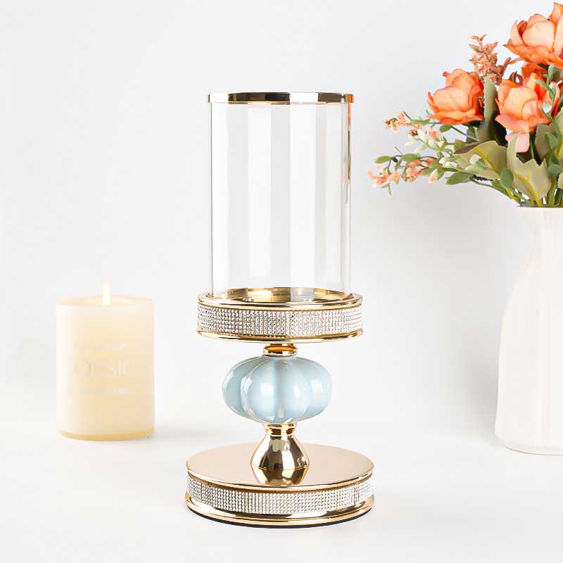 European Luxury Crystal Candlestick Set Size:12*25cm 1