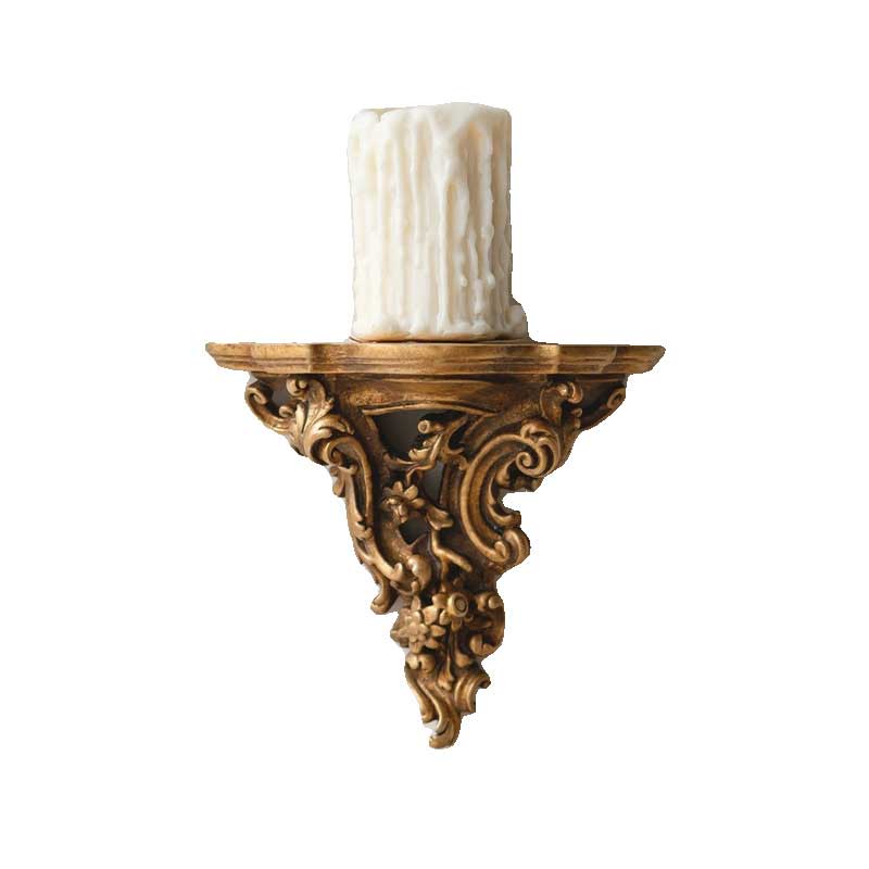 Vintage European Carved Resin Wall-Mounted Candlestick Holder