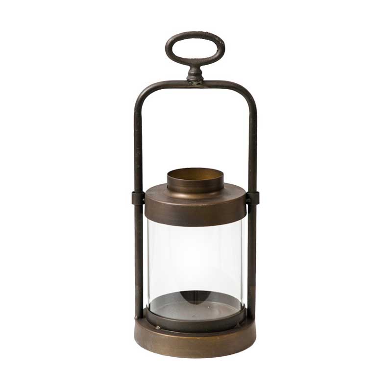 Vintage Iron and Glass Candle Lantern