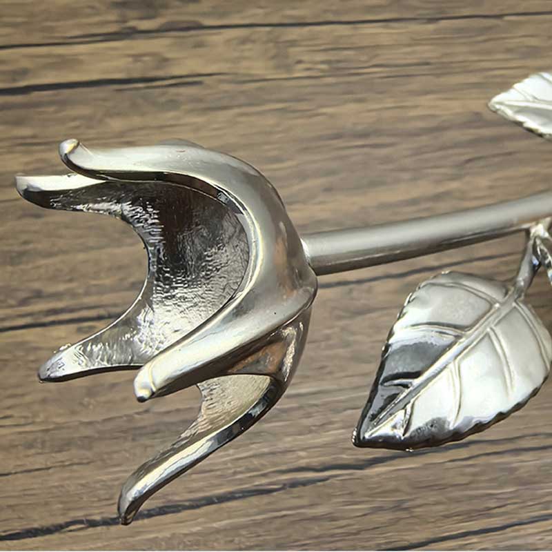 Long stem rose candle holder Color:Silver 2